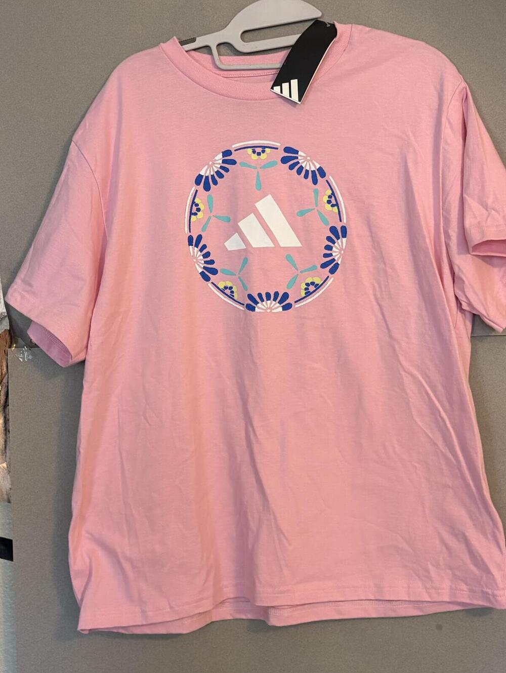 adidas Pink Graphic Logo T-Shirt with Tags